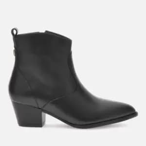 Guess Womens Boyta Leather Western Boots - Black - UK 4