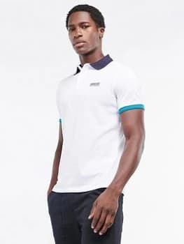 Barbour International Enduro Contrast Collar Polo Shirt - White