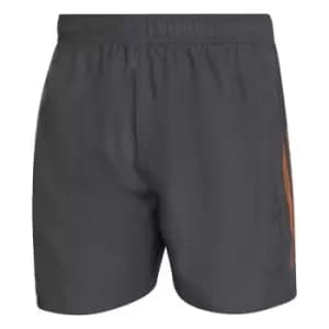 adidas Short Length Mid 3-Stripes Swim Shorts Mens - Grey
