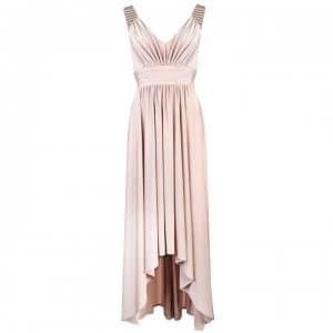 Biba Womens Embellished Dipped Hem Maxi Dress - Champagne