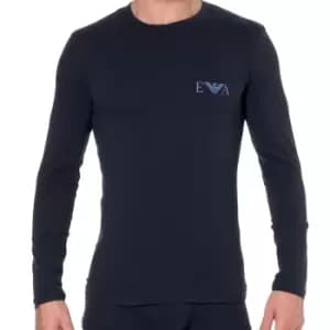 Emporio Armani Bold Monogram Cotton Long Sleeve T-Shirt - Navy L