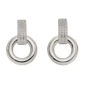 Sterling Silver Cubic Zirconia Hoop Earrings