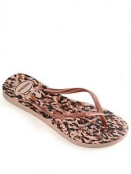 Havaianas Girls Slim Animal Flip Flop - Rose Gold