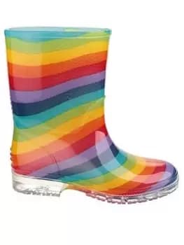 Cotswold Rainbow Wellington Boots, Multi, Size 11 Younger