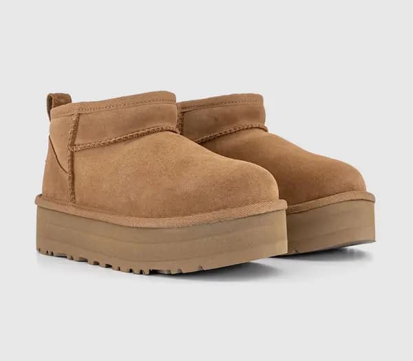 UGG Kids Classic Ultra Mini Platform Boots Chestnut Tan, 13 youth