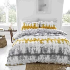 Pineapple Elephant Hermosa Tie Dye Duvet Cover and Pillowcase Set Ochre