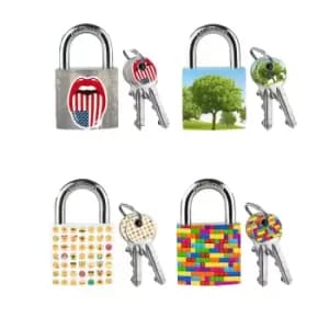 Master Lock Indoor Keyed Patterned Padlock - Pack Of 4
