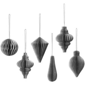 Broste Copenhagen Christmas Mix Baubles - Set of 6 - Silver