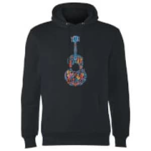 Coco Guitar Pattern Hoodie - Black