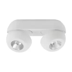 Evansville 2 Light Twin Ceiling Spotlight Sandy White Aluminium LED 2x5W 800Lm 3000K - Merano