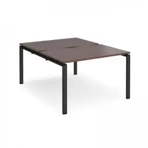 Adapt back to back desks 1200mm x 1600mm - Black frame and walnut top