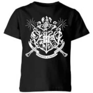 Harry Potter Hogwarts House Crest Kids T-Shirt - Black - 11-12 Years