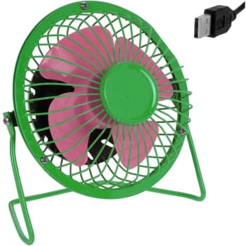 Deuba - USB Ventilator Table Mini Fan Tilt Office PC Computer Metal Portable Laptop Desk Green
