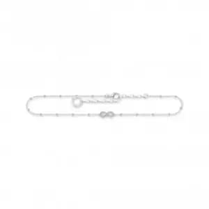 Sterling Silver White Infinity Anklet AK0029-051-14