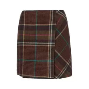 Tommy Hilfiger Wool Check Wrap Short Skirt - Pink