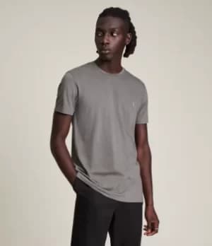AllSaints Mens Tonic Crew T-Shirt, Monument Grey, Size: L