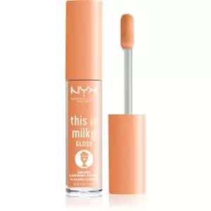 NYX Professional Makeup This is Milky Gloss Milkshakes Hydrating Lip Gloss with Fragrance Shade 18 Salted Caramel Shake 4 ml
