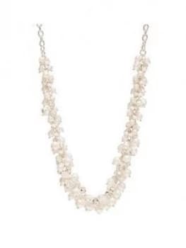 Mood Mood Silver Plated Pearl And Bead Cluster Necklace