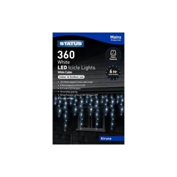 Status Kiruna 360 LED Icicle Lights - Cool White, 18.6m
