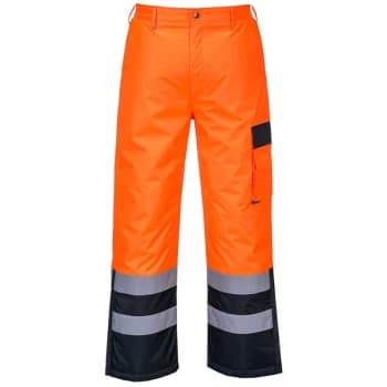 S686ONRXL - sz XL Hi-Vis Contrast Trousers - Lined - Orange/Navy - Portwest