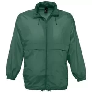 SOLS Unisex Surf Windbreaker Lightweight Jacket (M) (Forest Green)