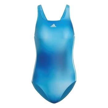 adidas Melbourne Print 3-Stripes Swimsuit Womens - Blue Rush / White