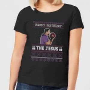 The Big Lebowski Happy Birthday The Jesus Womens T-Shirt - Black