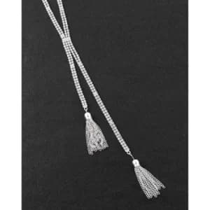 Contemporary Long Diamond Tassel Necklace