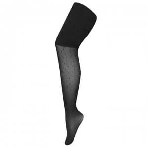 Pretty Polly Lurex Pinspot Tights - BLACK/SILVER