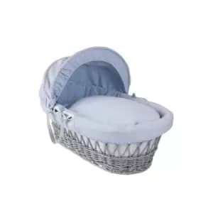 Clair de Lune Waffle Grey Wicker Moses Basket