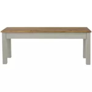 Dining Bench Grey Large Kitchen Home Furniture Pine Solid Wooden Seating