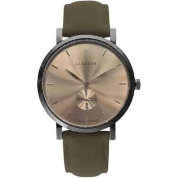 LLARSEN Tan and Green 'Nikolaj' Classical Watch - 143ohs3-oforest20 - multicoloured