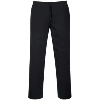 Portwest C070 - Black Sz 3 XL Tall Chefs Drawstring Trousers Waiter Kitchen