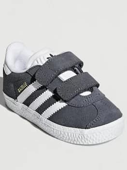 adidas Originals Gazelle Infants - Grey White, Grey/White, Size 5
