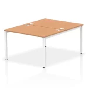 Impulse Bench B2B 2 Person 1200 White Frame Office Bench Desk Oak