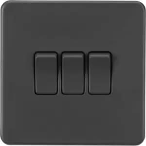 MLA Knightsbridge 10AX 3 Gang 2-Way Switch Anthracite - SF4000AT
