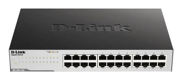D-Link (GO-SW-24G/E) D-Link GO-SW-24G Unmanaged L2 Gigabit Ethernet (10/100/1000) 1U Black