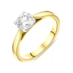18ct Yellow Gold 0.90ct Diamond Round Brilliant Cut Solitaire Ring