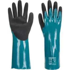 Portwest Nitrile Sandy Grip Lite Gauntlets Blue / Black 2XL
