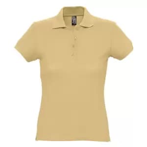 SOLS Womens/Ladies Passion Pique Short Sleeve Polo Shirt (L) (Sand)