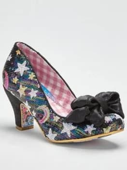 Irregular Choice Ban Joe Sequin Star Print Heeled Shoe - Black
