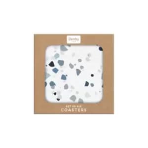 Denby Elements Terrazzo Effect Blues Set Of 6 Coasters