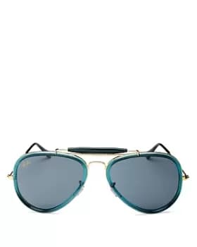 Ray-Ban Womens Brow Bar Aviator Sunglasses, 58 mm