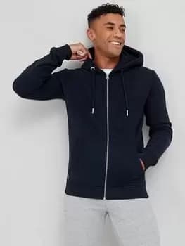Superdry Orange Label Classic Zip Through Hoodie - Navy, Size S, Men
