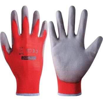 Palm-side Coated Red/Grey Gloves - Size 9 - Tuffsafe