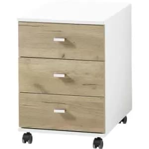 Germania Rolling Filing Cabinet Altino 40x48.9x56.9cm Navarra-oak and White - White