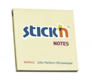 Value Stickn Sticky Notes 76x76mm Pastel Yellow PK12