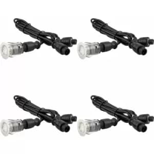 4 pack Single Recessed 25mm Decking Light Module - 0.75W cct LED - Steel