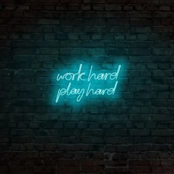Work Hard Play Hard - Blue Blue Wall Lamp