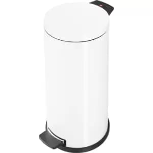 Hailo Waste collector SOLID with pedal, size L, 18 l, steel, zinc plated inner container, white
